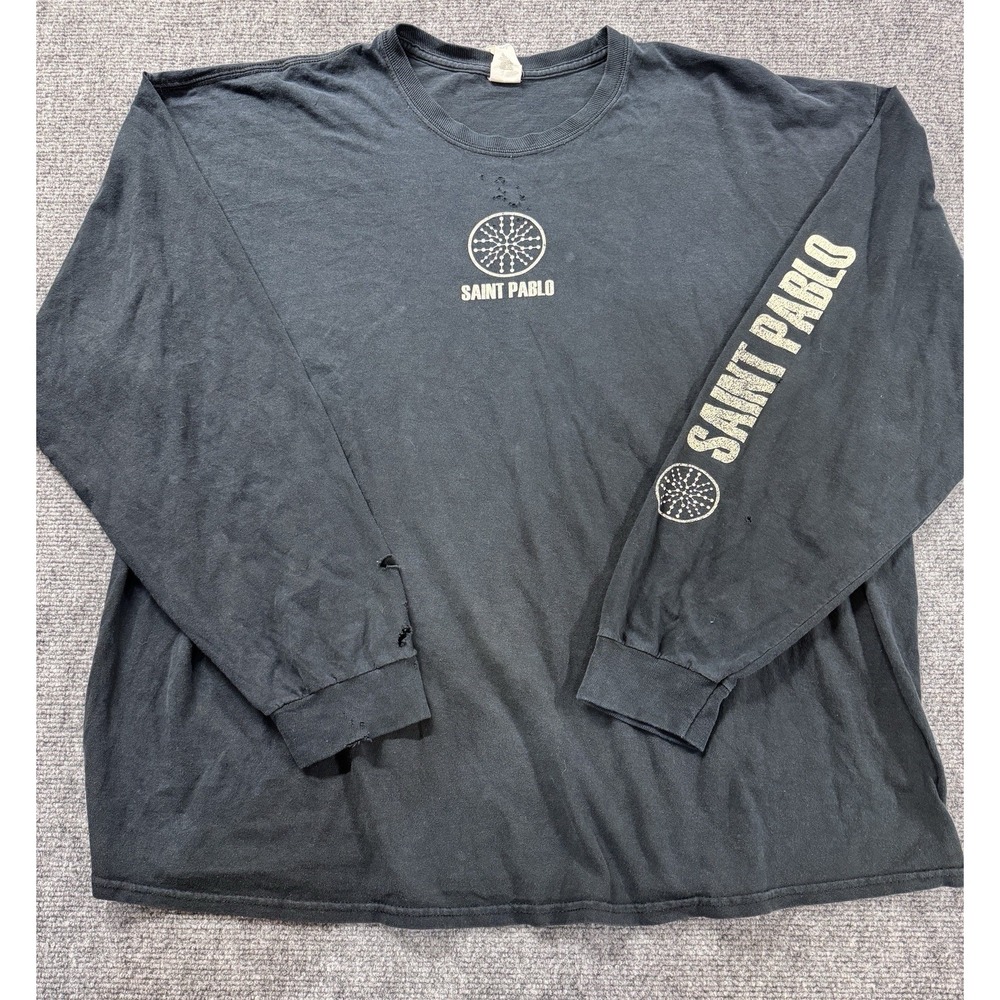 Kanye West Saint Pablo Tour Long Sleeve Tee Size 2XL Yeezy Distressed